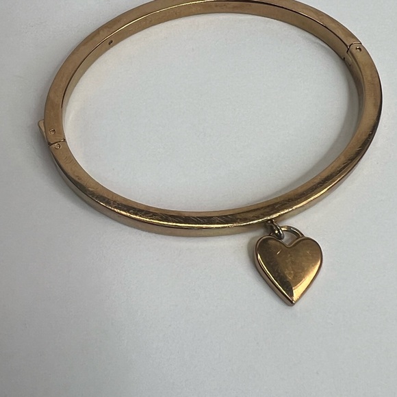 Michael Kors Gold Heart Charm Bangle Bracelet - Picture 3 of 8